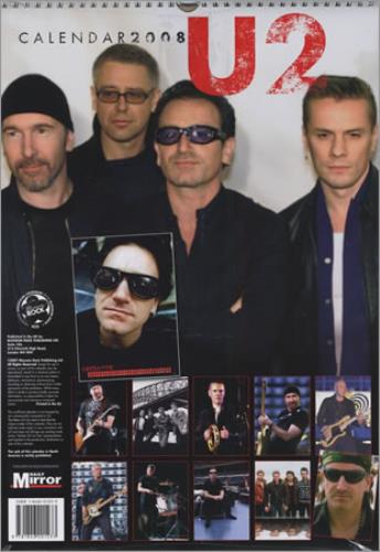 U2 Calendar 2008 calendar UK U-2CACA400732