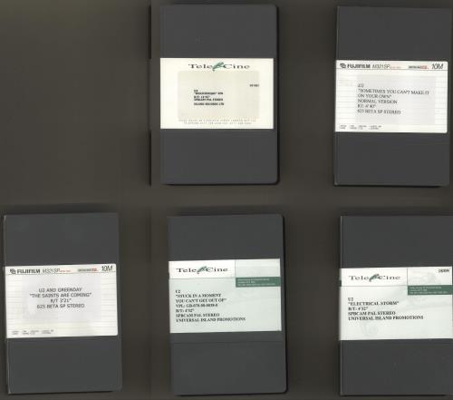 U2 Collection Of Five Betacam Tapes video (VHS or PAL or NTSC) UK U-2VICO514539