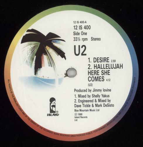 U2 Desire - EX 12" vinyl single (12 inch record / Maxi-single) UK U-212DE545324