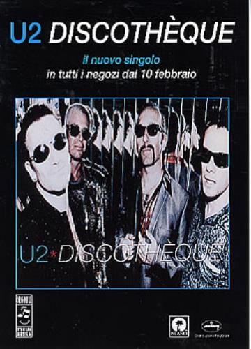 U2 Discotheque handbill Italian U-2HBDI293216