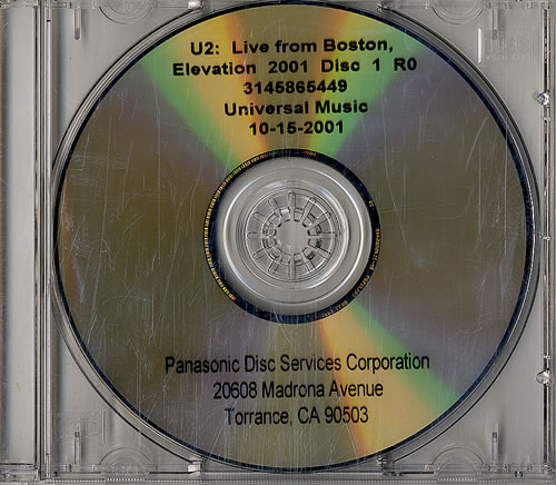 U2 Elevation 2001 - Live From Boston DVD US U-2DDEL617148