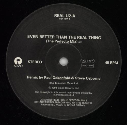 U2 Even Better Than The Real Thing - EX 12" vinyl single (12 inch record / Maxi-single) UK U-212EV432872