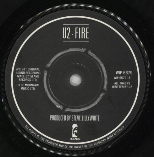 U2 Fire 7" vinyl single (7 inch record / 45) UK U-207FI70687
