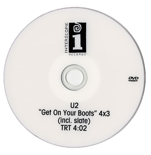 U2 Get On Your Boots promo DVD-R US U-2DRGE476160