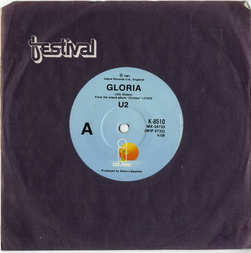 U2 Gloria - Festival sleeve 7" vinyl single (7 inch record / 45) Australian U-207GL81489