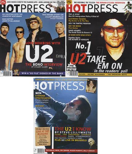 U2 Hot Press x 4 magazine Irish U-2MAHO381908