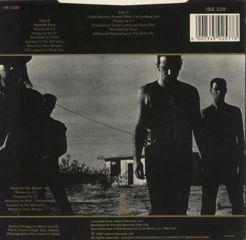 U2 I Still Haven't Found What I'm Looking For 7" vinyl single (7 inch record / 45) South African U-207IS864102