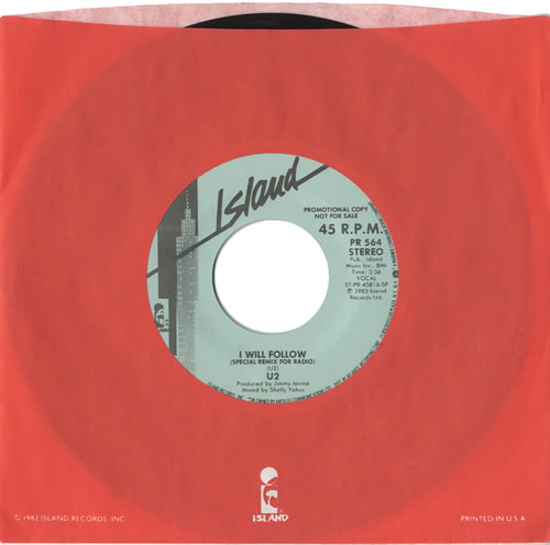 U2 I Will Follow - Radio Remix 7" vinyl single (7 inch record / 45) US U-207IW27019
