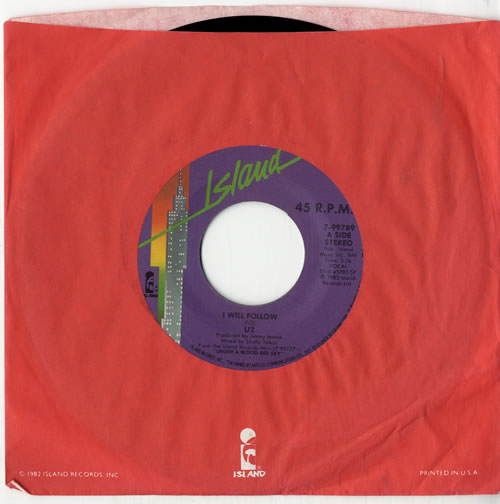 U2 I Will Follow 7" vinyl single (7 inch record / 45) US U-207IW218710