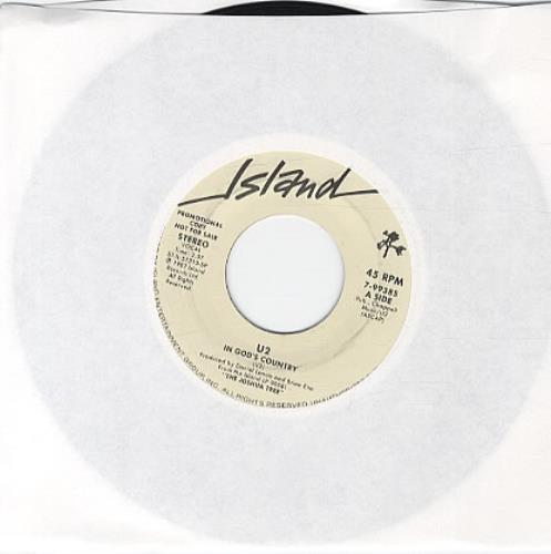 U2 In God's Country 7" vinyl single (7 inch record / 45) US U-207IN23716