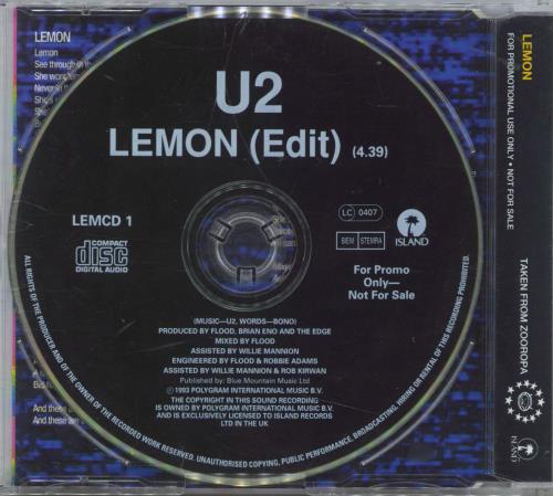 U2 Lemon - Black Disc CD single (CD5 / 5") UK U-2C5LE323107