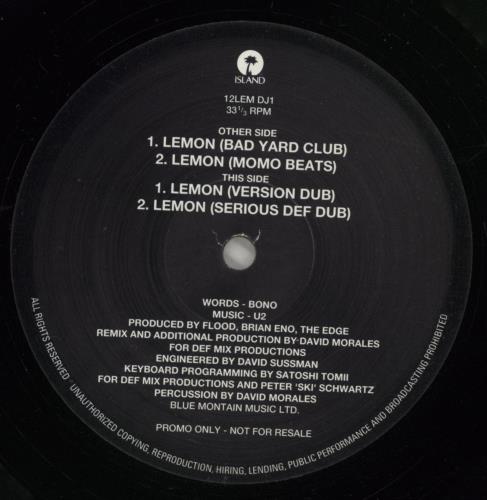 U2 Lemon Remixes - Double Pack 12" vinyl single (12 inch record / Maxi-single) UK U-212LE864314