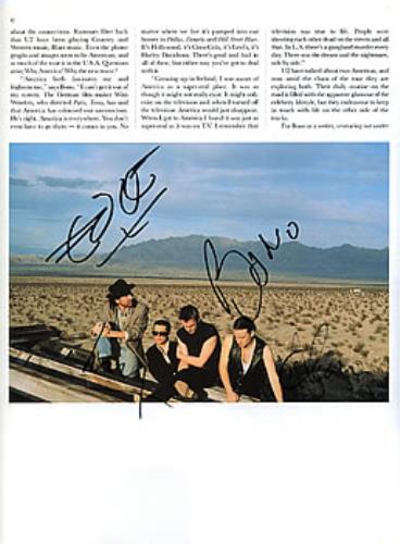U2 Magazine Page - Autographed memorabilia UK U-2MMMA302118