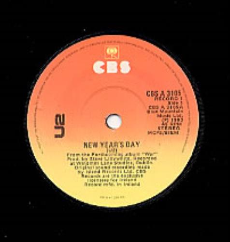 U2 New Year's Day - Orange CBS 7" vinyl single (7 inch record / 45) Irish U-207NE53297
