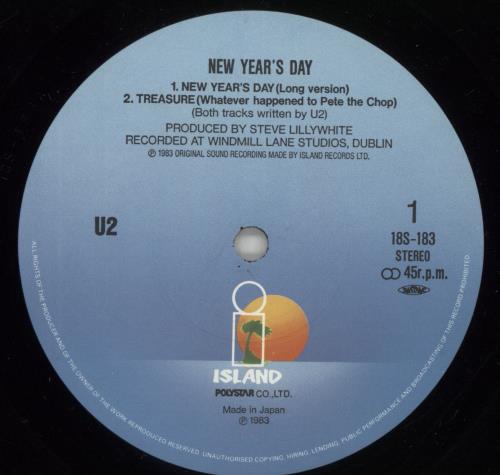 U2 New Year's Day 12" vinyl single (12 inch record / Maxi-single) Japanese U-212NE545312
