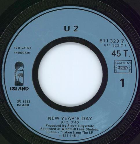 U2 New Year's Day 7" vinyl single (7 inch record / 45) French U-207NE555582