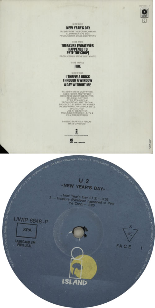 U2 New Year's Day 12" vinyl single (12 inch record / Maxi-single) Portuguese U-212NE602446