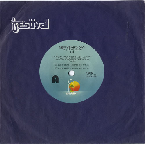 U2 New Year's Day 7" vinyl single (7 inch record / 45) New Zealand U-207NE602953