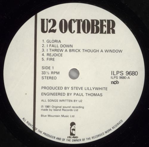 U2 October vinyl LP album (LP record) UK U-2LPOC109329