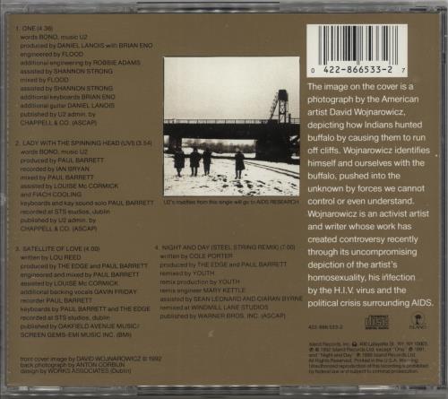 U2 One CD single (CD5 / 5") US U-2C5ON84554