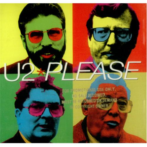 U2 Please - gold promotional stamped CD single (CD5 / 5") US U-2C5PL425086
