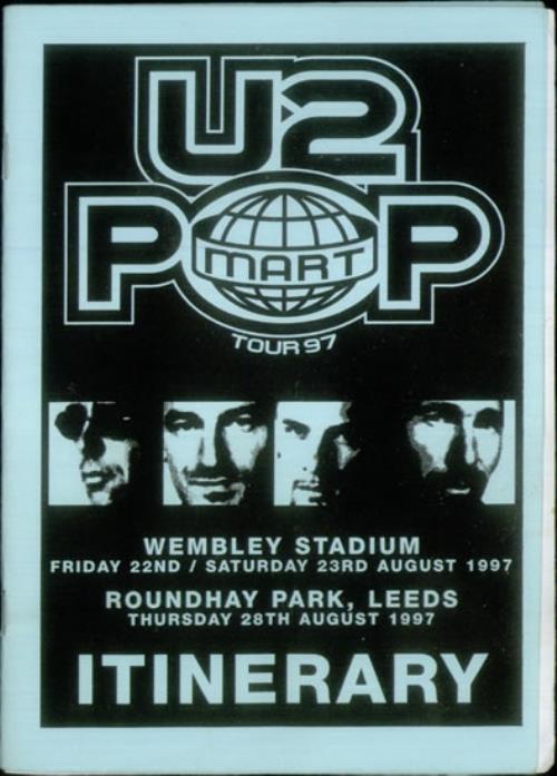 U2 Pop Mart Tour 97 Itinerary UK U-2ITPO545989