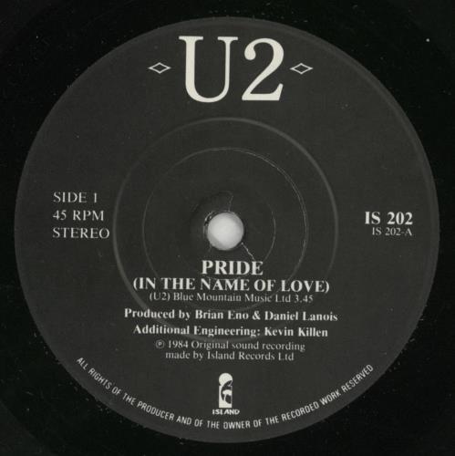 U2 Pride (In The Name Of Love) 7" vinyl single (7 inch record / 45) UK U-207PR23860