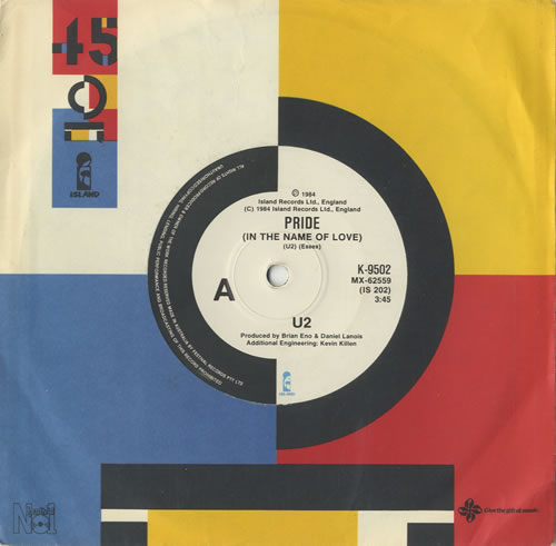 U2 Pride (In The Name Of Love) 7" vinyl single (7 inch record / 45) Australian U-207PR59251