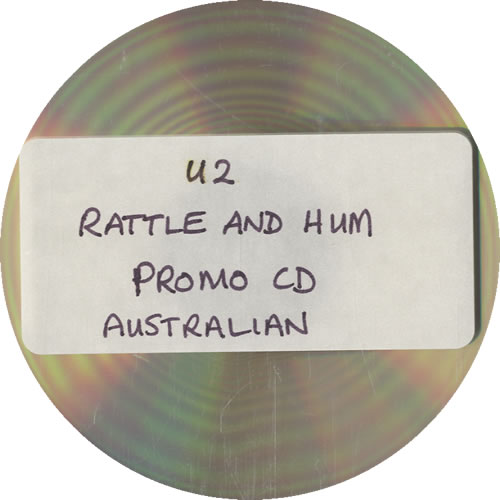U2 Rattle And Hum - Test Pressing CD album (CDLP) Australian U-2CDRA40939