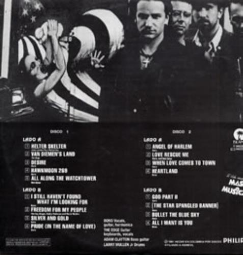 U2 Rattle And Hum 2-LP vinyl record set (Double LP Album) Colombian U-22LRA237683