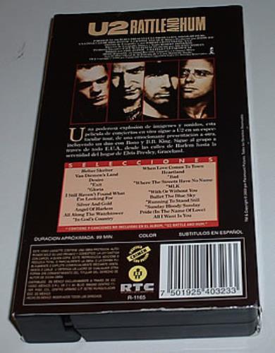 U2 Rattle And Hum video (VHS or PAL or NTSC) Mexican U-2VIRA258766
