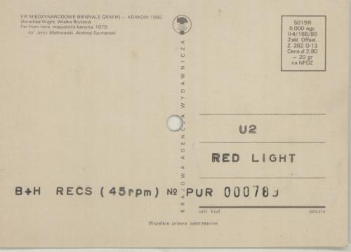 U2 Red Light 7" vinyl single (7 inch record / 45) Polish U-207RE688548