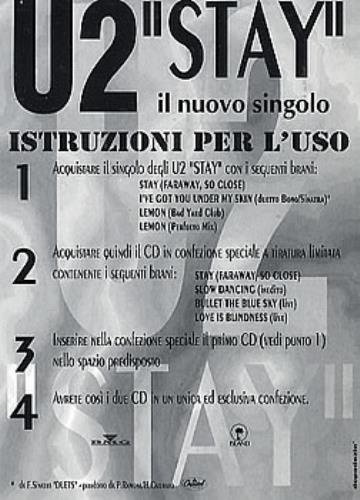 U2 Stay handbill Italian U-2HBST293218