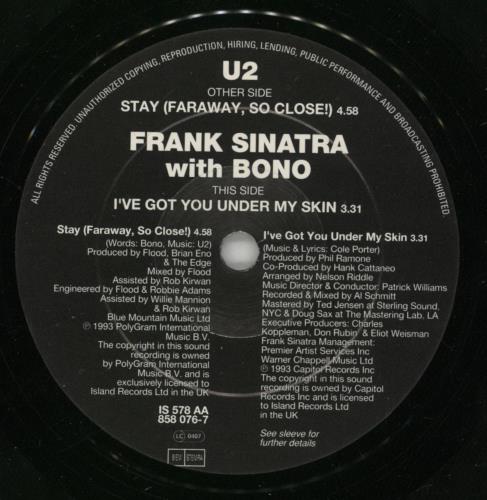 U2 Stay 7" vinyl single (7 inch record / 45) UK U-207ST40698