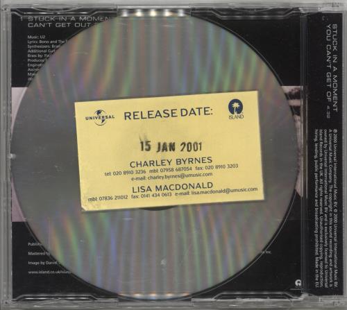 U2 Stuck In A Moment You Can't Get Out Of CD single (CD5 / 5") UK U-2C5ST173345