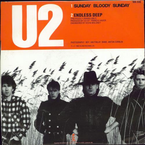 U2 Sunday Bloody Sunday - Paper labels 7" vinyl single (7 inch record / 45) Dutch U-207SU618477
