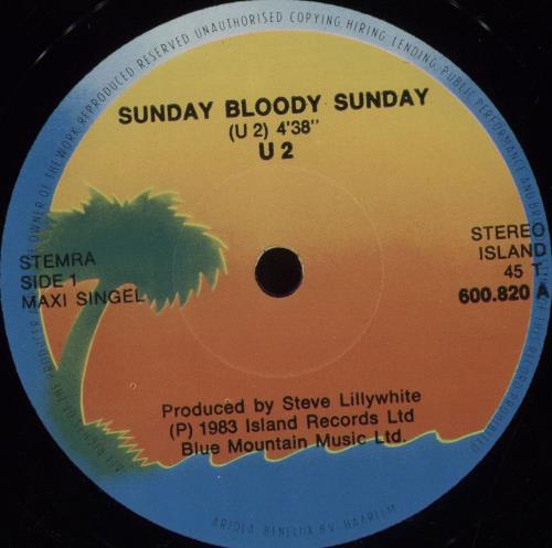 U2 Sunday Bloody Sunday 12" vinyl single (12 inch record / Maxi-single) Dutch U-212SU679579