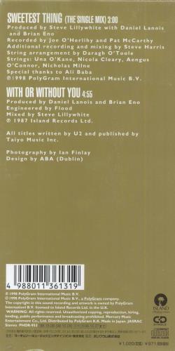 U2 Sweetest Thing 3" CD single (CD3) Japanese U-2C3SW816517