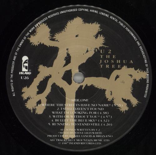 U2 The Joshua Tree  - VG vinyl LP album (LP record) UK U-2LPTH871775