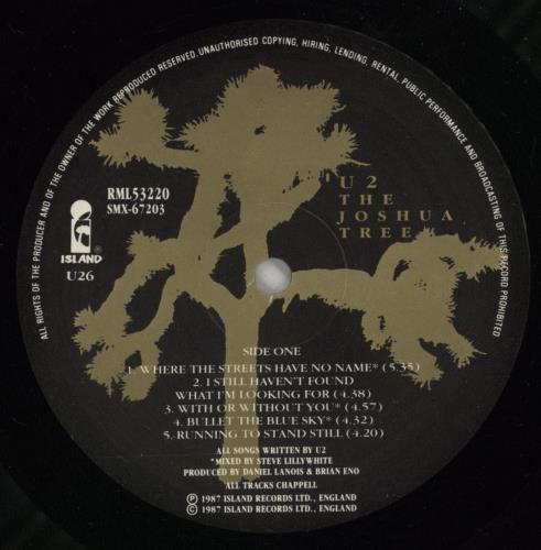 U2 The Joshua Tree vinyl LP album (LP record) Australian U-2LPTH872198