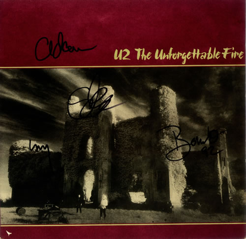 U2 The Unforgettable Fire - Fully Autographed vinyl LP album (LP record) US U-2LPTH452183