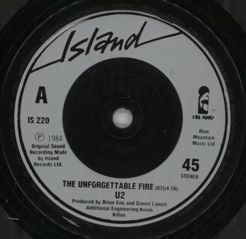 U2 The Unforgettable Fire - Inj 7" vinyl single (7 inch record / 45) UK U-207TH753597