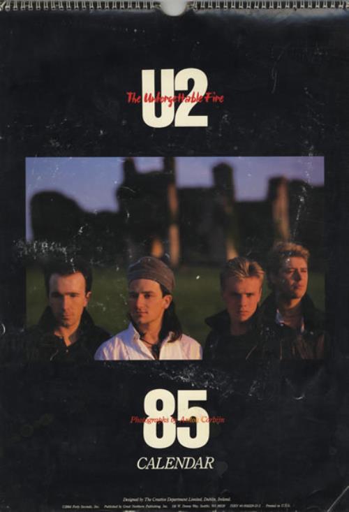 U2 The Unforgettable Fire - Official 1985 Calendar calendar US U-2CATH433192