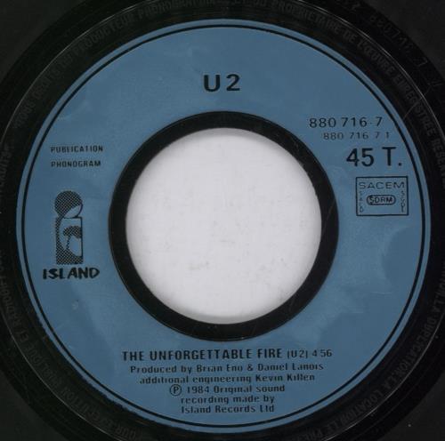 U2 The Unforgettable Fire 7" vinyl single (7 inch record / 45) French U-207TH602746