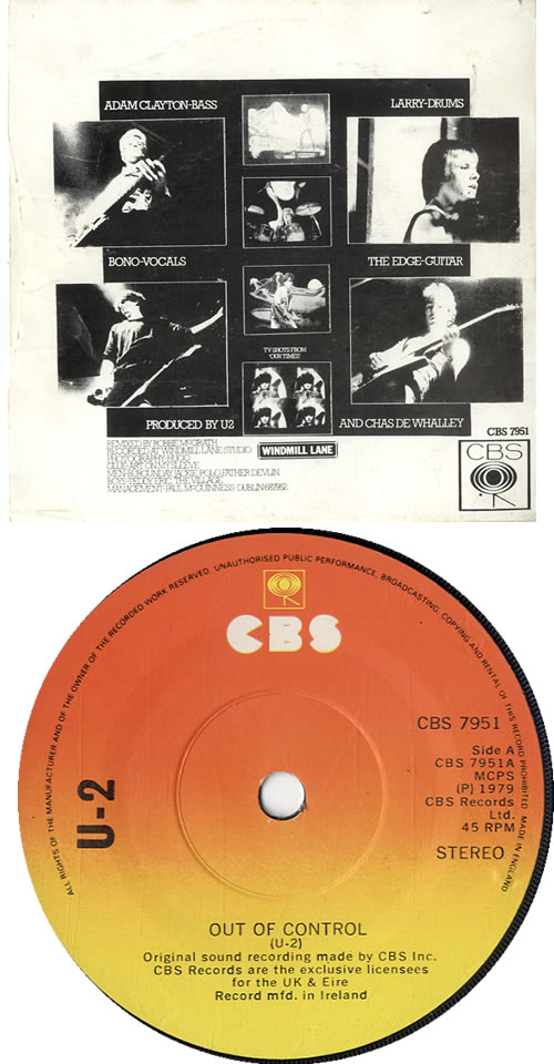 U2 Three EP: Out Of Control - EX 7" vinyl single (7 inch record / 45) Irish U-207TH602067