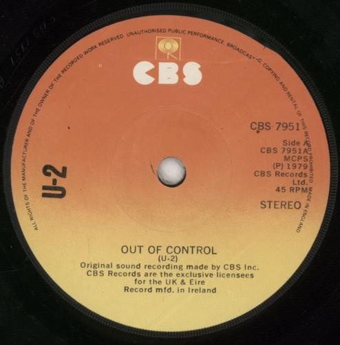 U2 Three EP: Out Of Control - Made In England 7" vinyl single (7 inch record / 45) Irish U-207TH824696