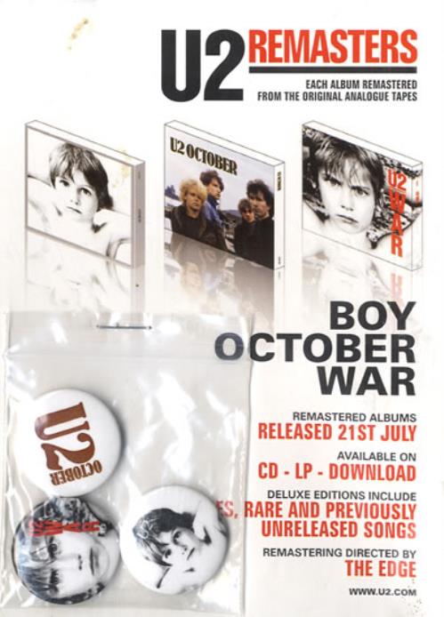 U2 U2 Remasters - Set of 3 Badges badge UK U-2BGUR545983