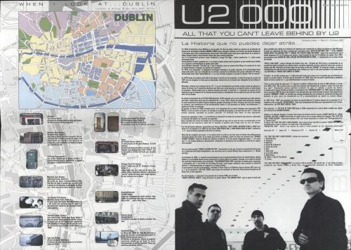 U2 U2000 All That You Can't Leave Behind Press Broadsheet memorabilia Mexican U-2MMUA172264