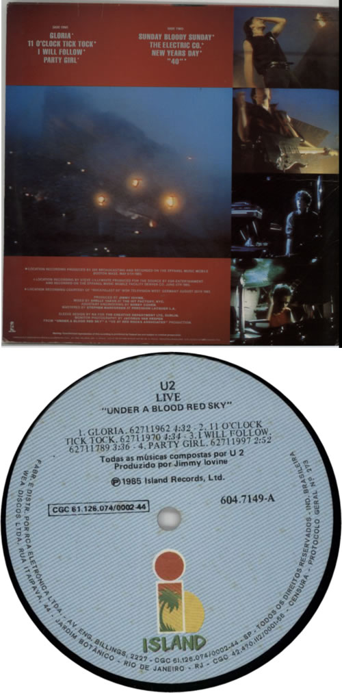 U2 Under A Blood Red Sky vinyl LP album (LP record) Brazilian U-2LPUN602361