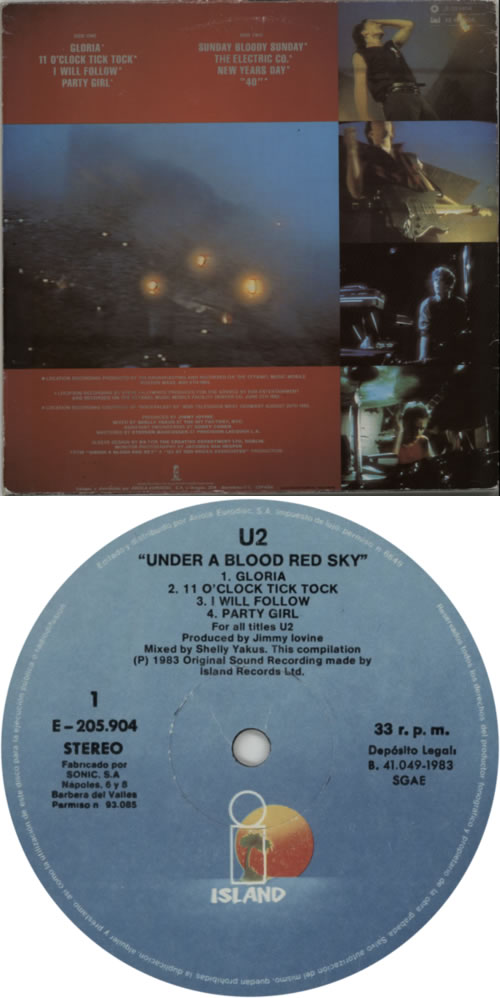 U2 Under A Blood Red Sky vinyl LP album (LP record) Spanish U-2LPUN602416
